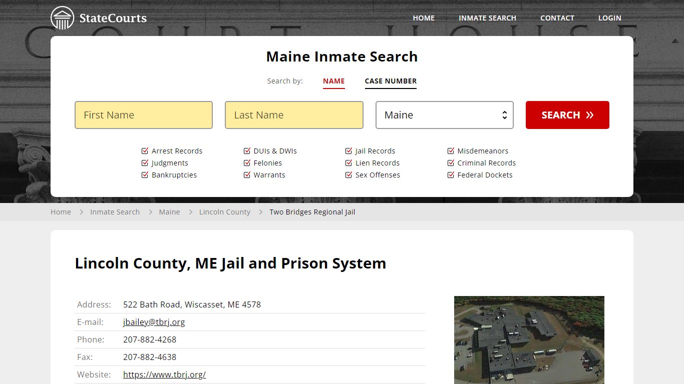Two Bridges Regional Jail Inmate Records Search, Maine - StateCourts